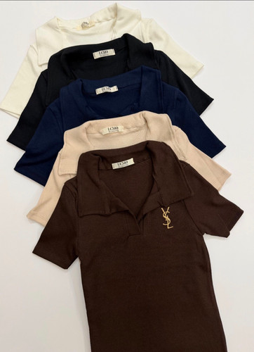 تيشرت يقه شكاري ysl
