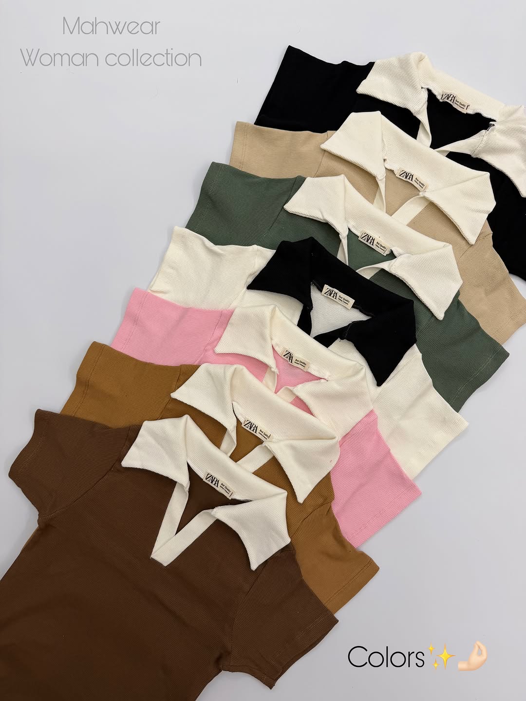 تيشرت يقه شكاري متضاد زارا